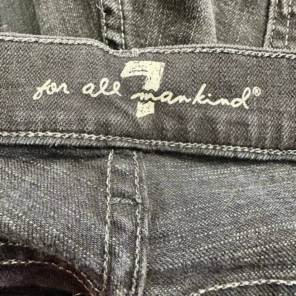 7 For All Mankind 7FAMK size 34 Relaxed Straight Leg Denim Jeans Black - Picture 11 of 11